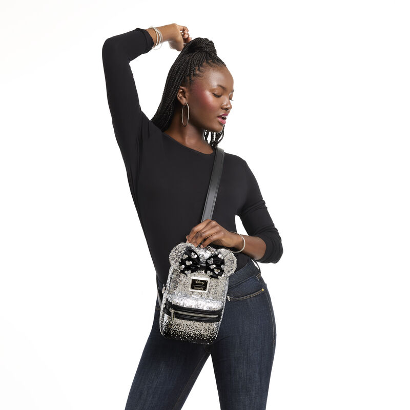 Minnie Mouse Ombre Sequin Sling Crossbody Bag LFlifestyle1 view 2